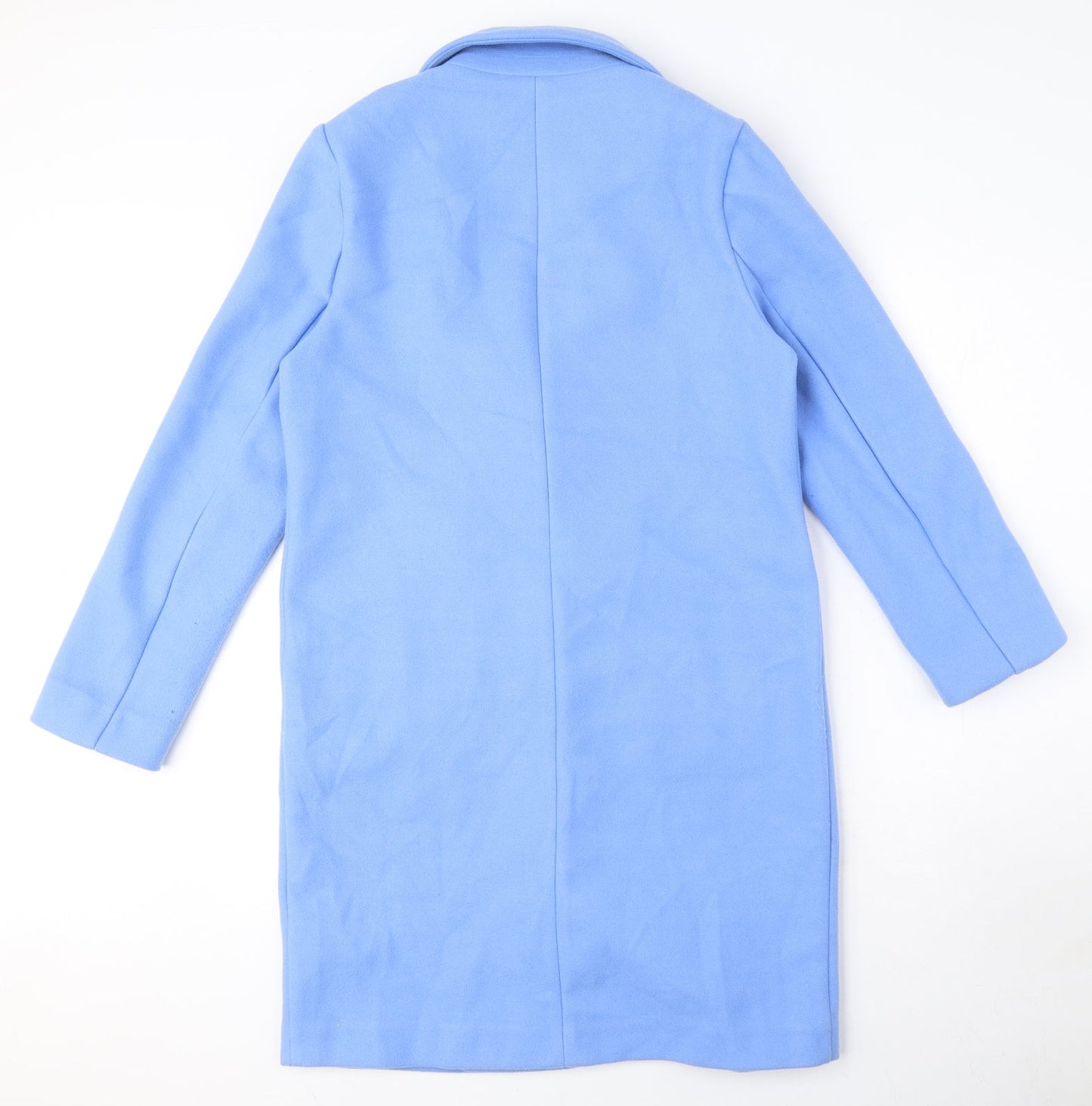 Marks and Spencer Womens Blue Overcoat Coat Size 8 Button