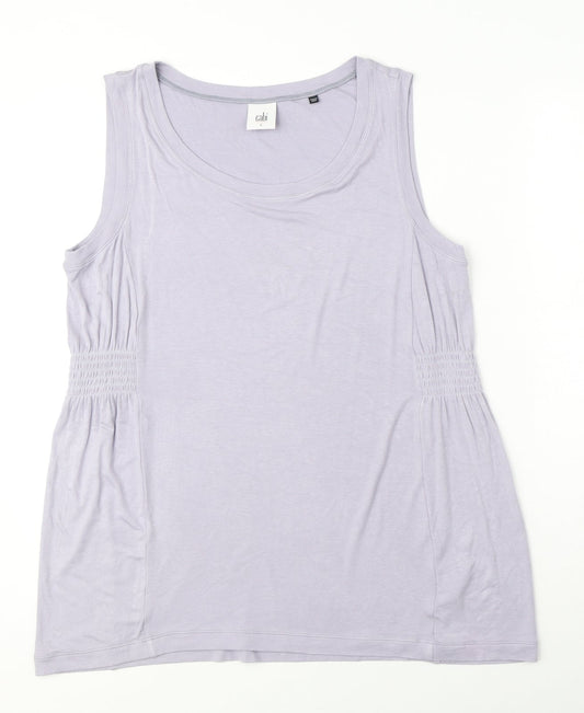 CAbi Womens Purple Viscose Basic Blouse Size L Round Neck