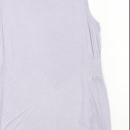 CAbi Womens Purple Viscose Basic Blouse Size L Round Neck