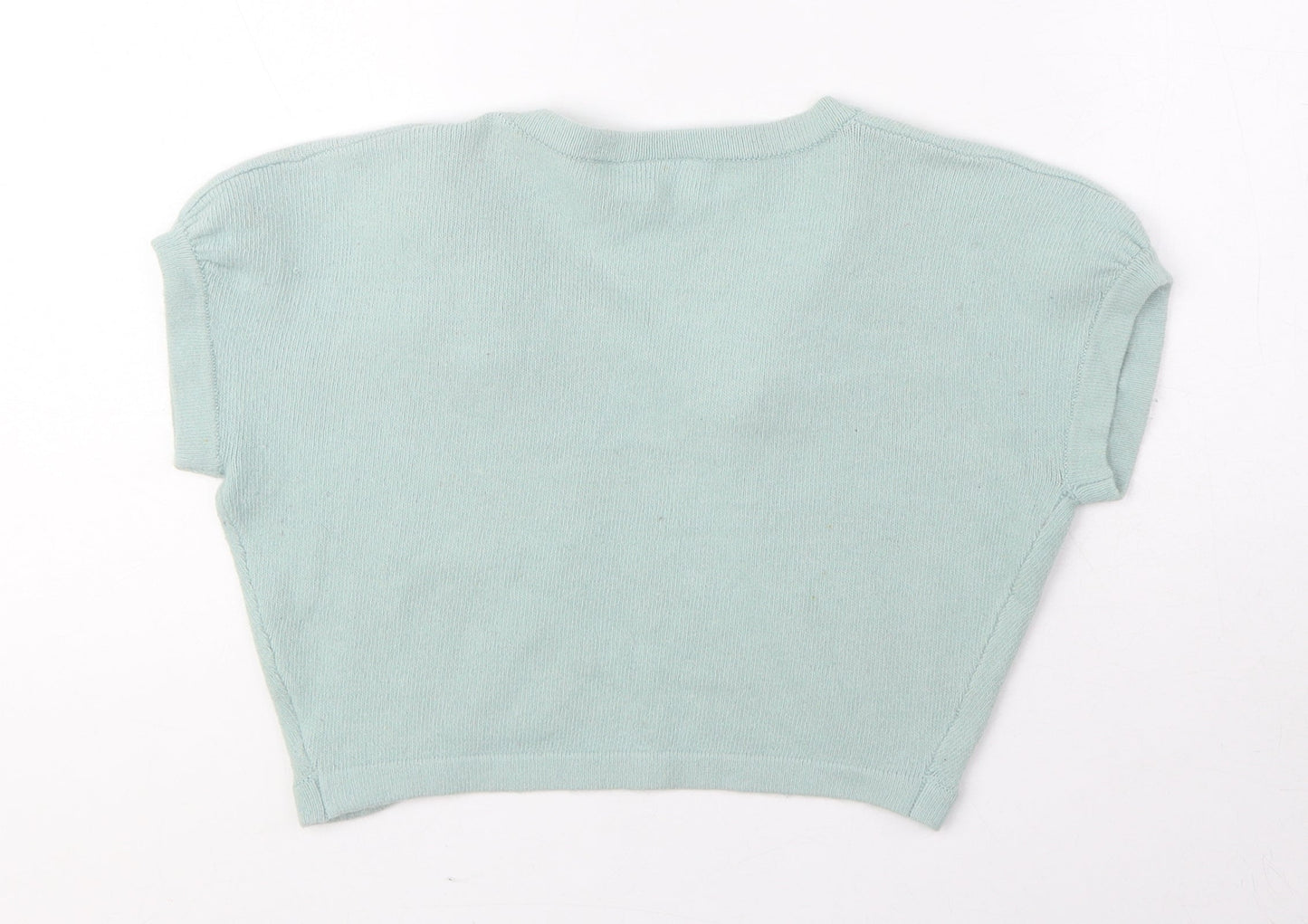New Look Womens Blue Round Neck Nylon Cardigan Jumper Size 12 - Flowers