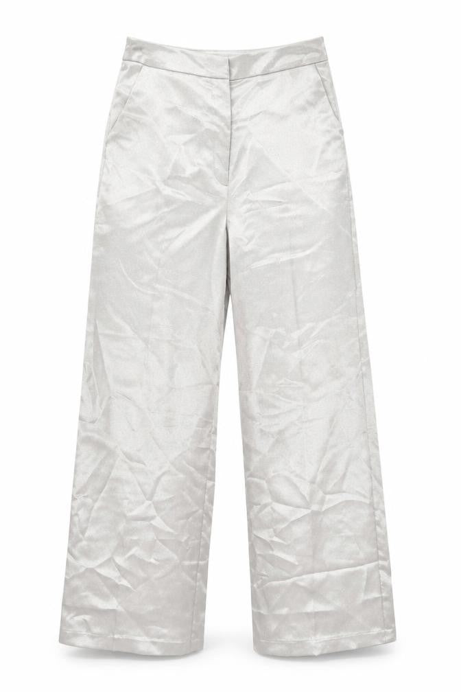 Miss Selfridge Womens Gold Polyester Trousers Size 10 L31 in Regular Zip