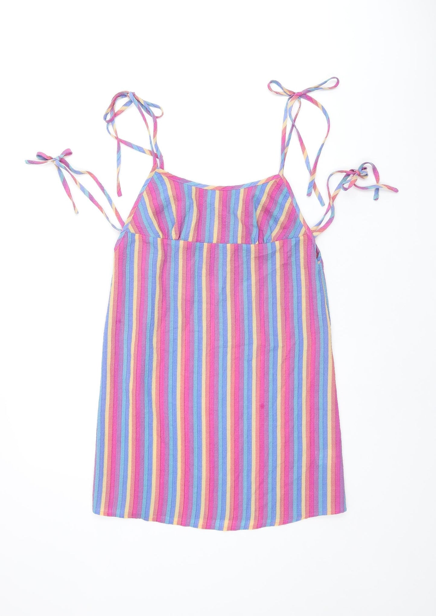 Emory Park Womens Multicoloured Striped Polyester Camisole T-Shirt Size XS Scoop Neck