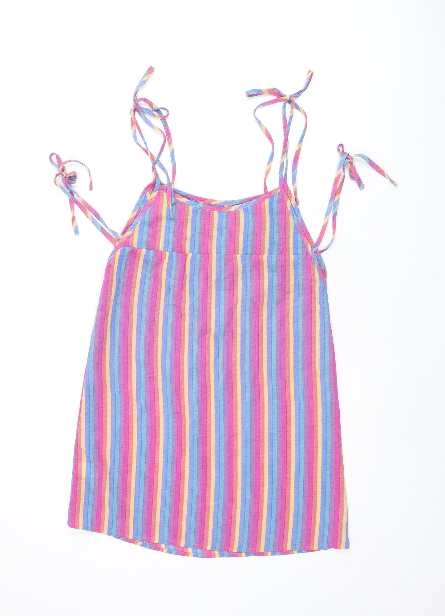 Emory Park Womens Multicoloured Striped Polyester Camisole T-Shirt Size XS Scoop Neck