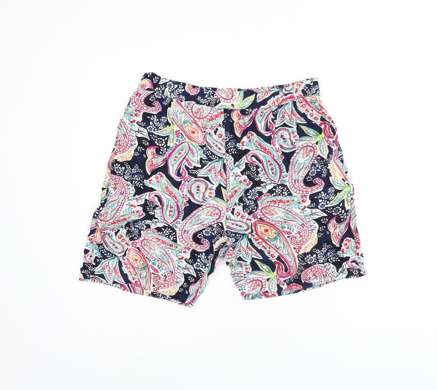 CERULEAN Womens Blue Paisley Polyester Basic Shorts Size 12 L5 in Regular