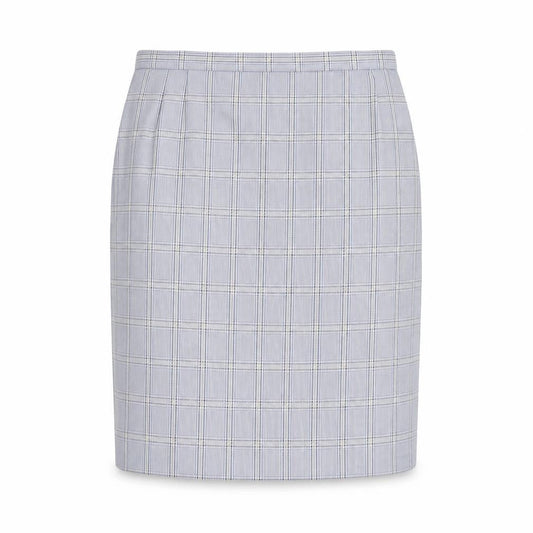 COMPLIMENTS Womens Blue Plaid Polyester Straight & Pencil Skirt Size 18 Zip