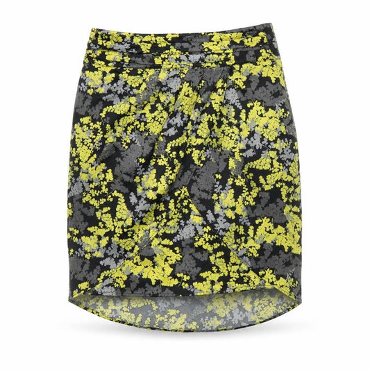 H&M Womens Black Floral Polyester Mini Skirt Size 6 Zip