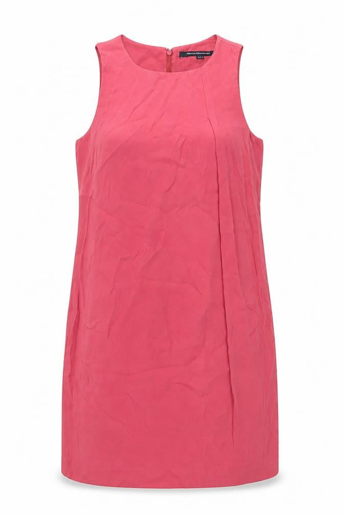 French Connection Womens Red Viscose Shift Size 10 Round Neck Zip