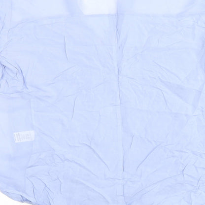Warehouse Womens Blue Viscose Jersey Button-Up Size 10 V-Neck