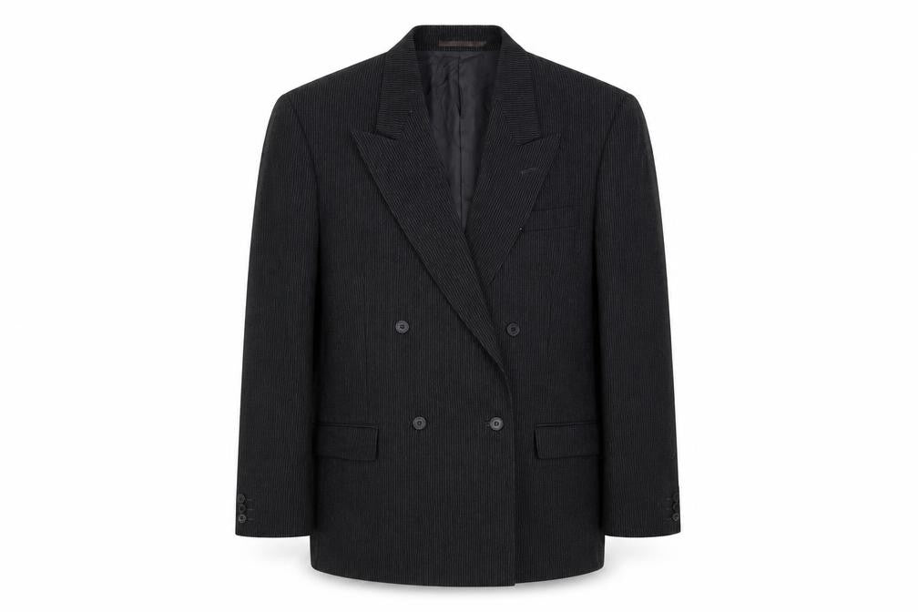 Hornes Mens Grey Striped Wool Jacket Suit Jacket Size 42 Regular