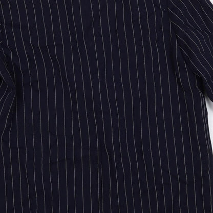 C&A Womens Blue Striped Jacket Blazer Size 14 Button
