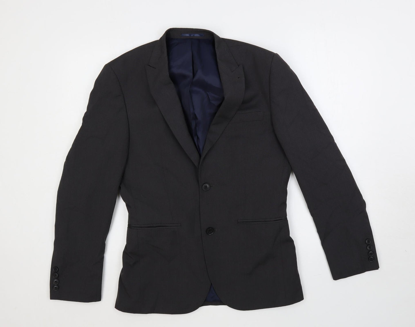 NEXT Mens Grey Polyester Jacket Suit Jacket Size 36 Regular