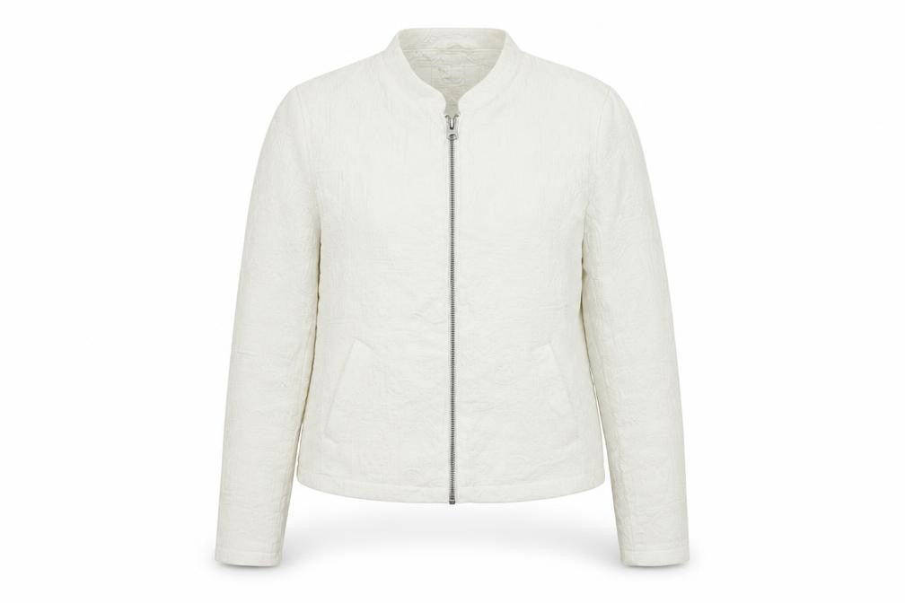 Indigo Womens Ivory Jacket Blazer Size 8 Zip - Textured