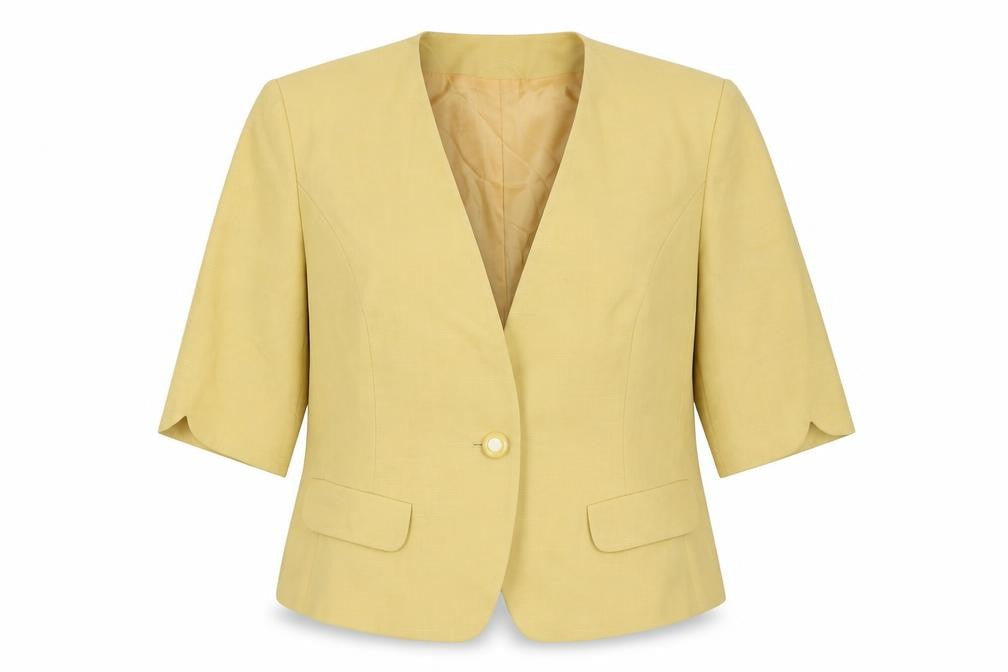 KlaraKollection Womens Yellow Jacket Blazer Size 16 Button