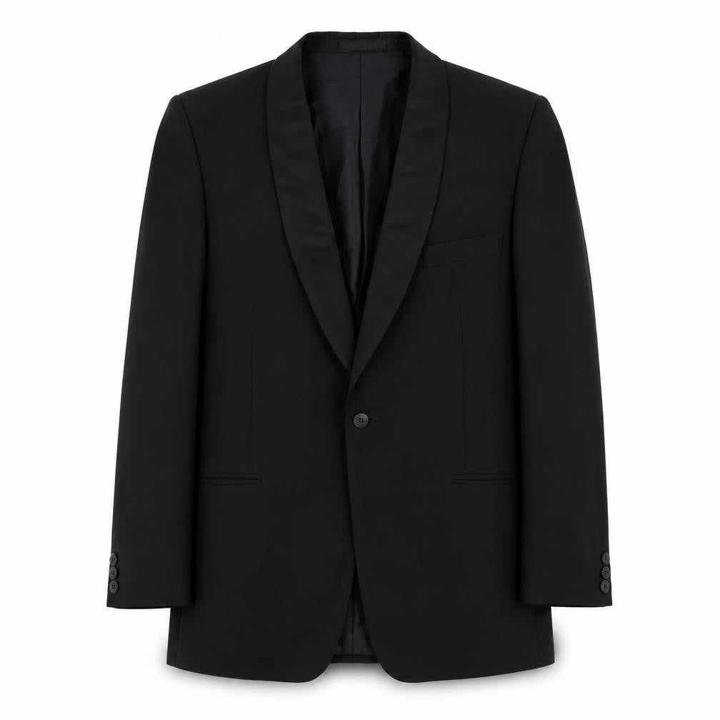 Dunn & Co Mens Black Polyester Tuxedo Suit Jacket Size 36 Regular