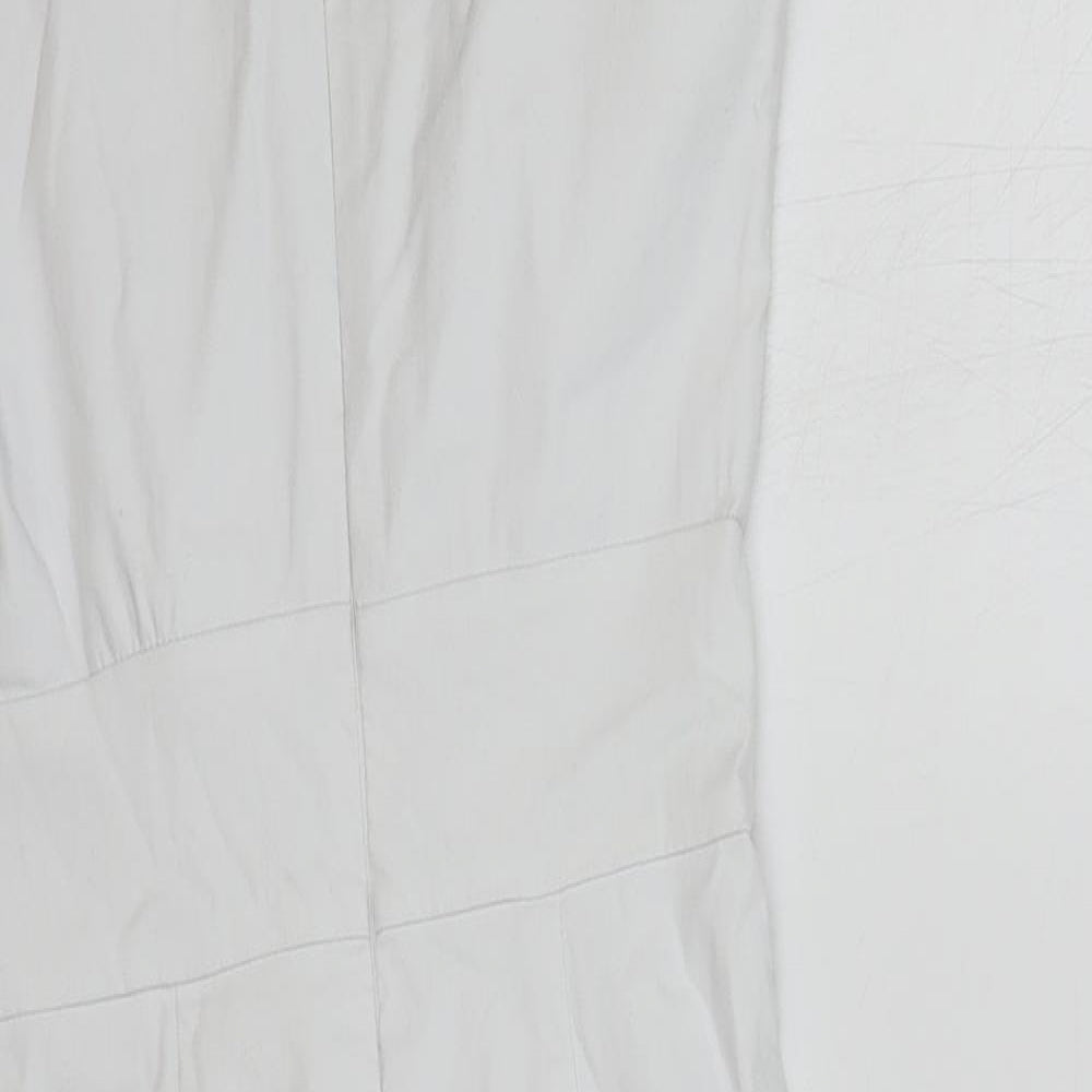 Grace Karin Womens White Rayon Pencil Dress Size S Sweetheart Zip