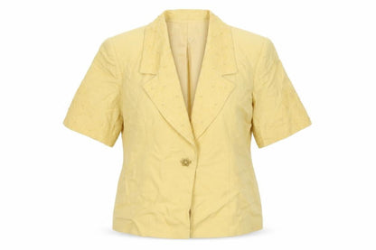Medici Womens Yellow Jacket Blazer Size 14 Button - Beaded