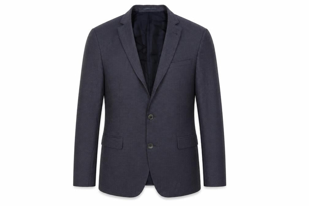 ASOS Mens Blue Geometric Polyester Jacket Suit Jacket Size 40 Regular