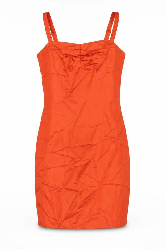 H&M Womens Red Viscose Pencil Dress Size 10 Sweetheart Zip