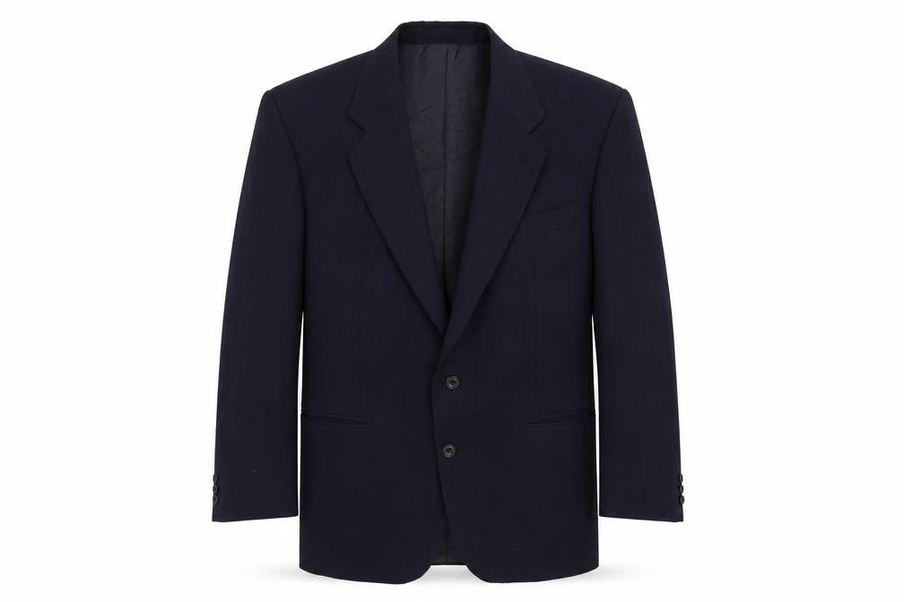 Burton Mens Blue Striped Wool Jacket Suit Jacket Size 44 Regular