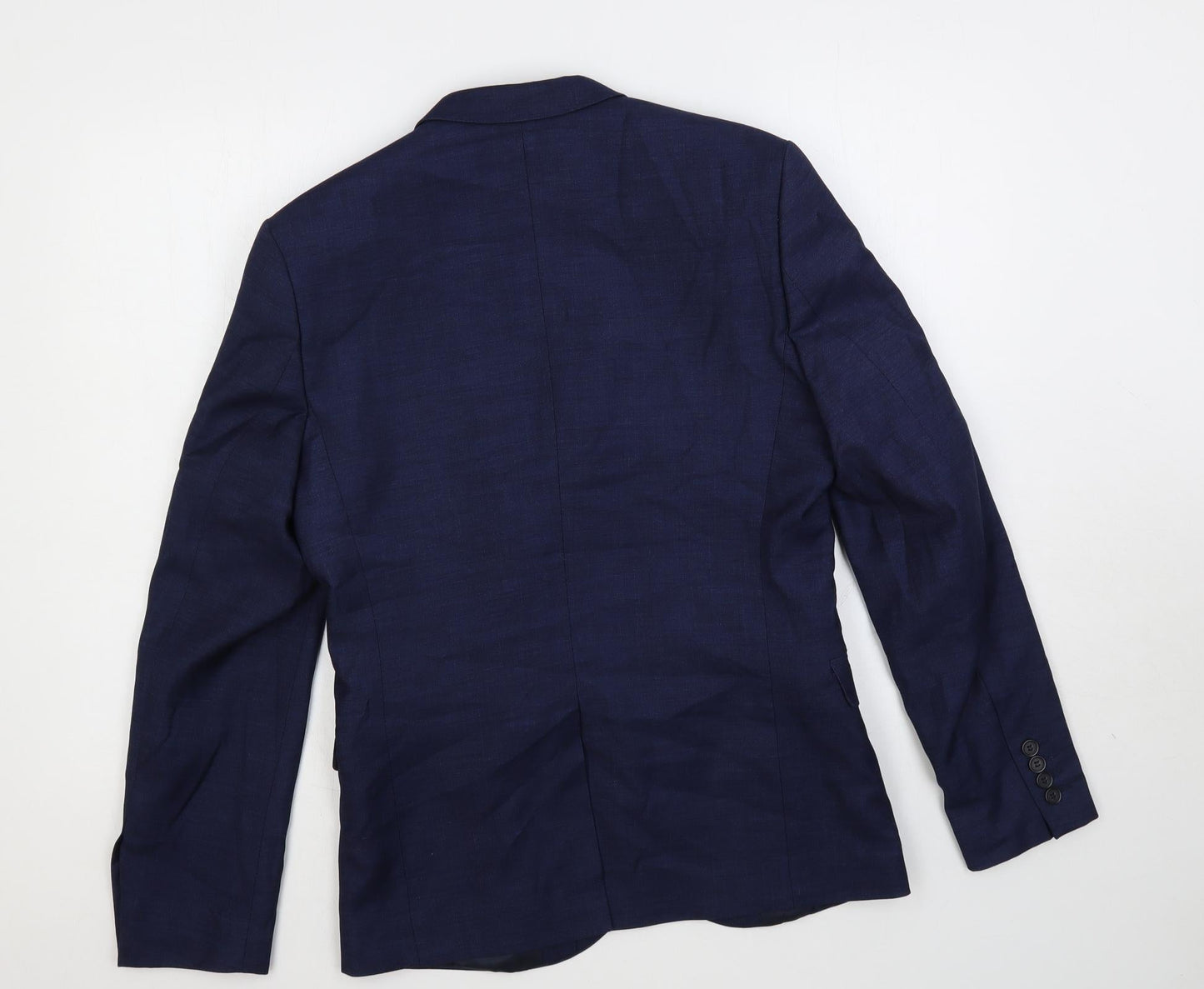H&M Mens Blue Polyester Jacket Suit Jacket Size 38 Regular