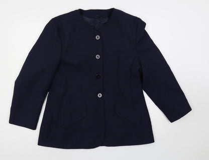 Debenhams Womens Blue Jacket Blazer Size 16 Button