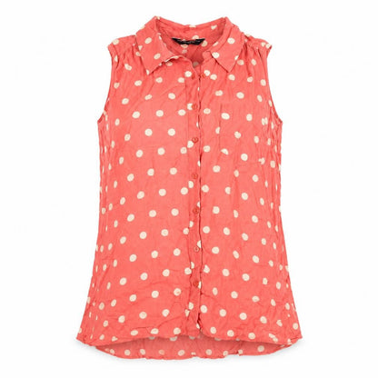 Dorothy Perkins Womens Pink Polka Dot Viscose Basic Button-Up Size 8 Collared - Tank