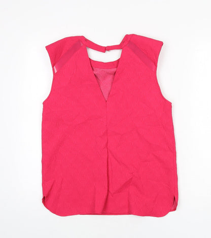 river is Womens Pink Geometric Polyester Basic Tank Size 12 Round Neck - Shoulder Pads