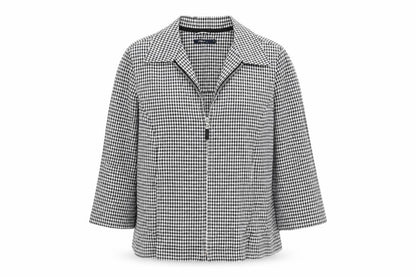 Dash Womens Grey Check Jacket Size 14 Zip