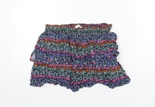 Marks and Spencer Girls Multicoloured Floral Vinyl Pettiskirt Skirt Size 12-13 Years Regular Pull On