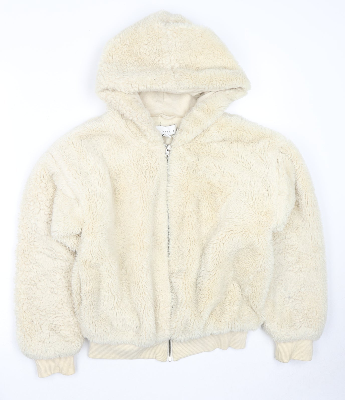 Topshop Womens Beige Jacket Size XS Zip - Size XS/S