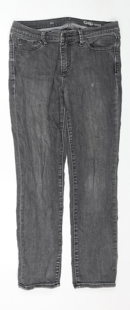 Gap Womens Grey Cotton Skinny Jeans Size 27 in L30 in Regular Zip