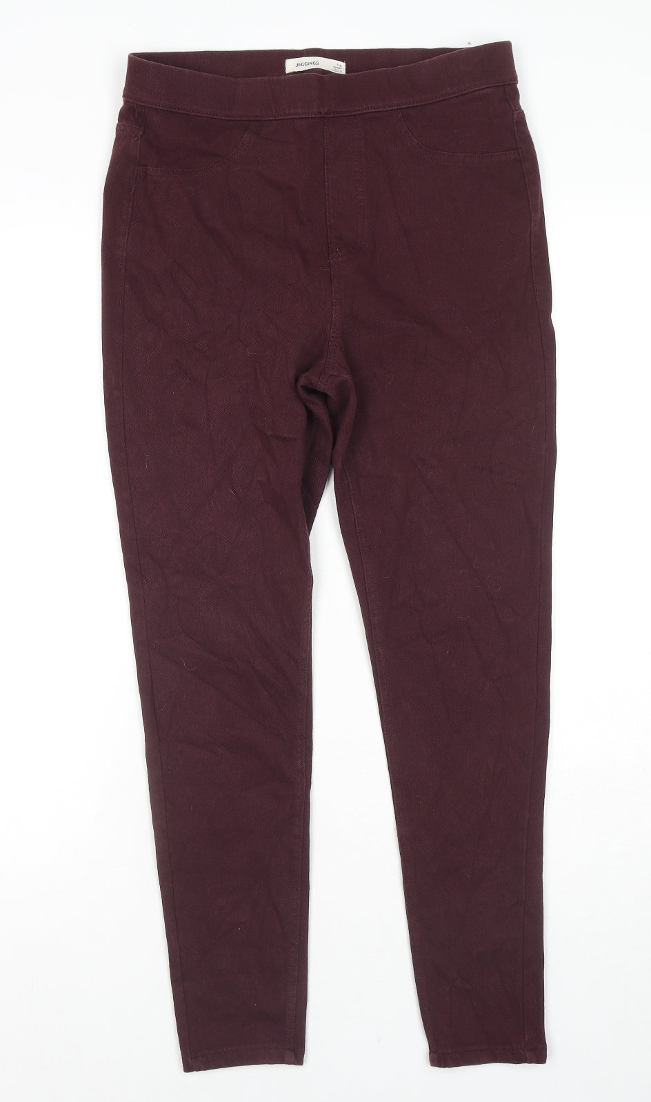 Marks and Spencer Womens Red Cotton Jegging Jeans Size 12 L26 in Regular
