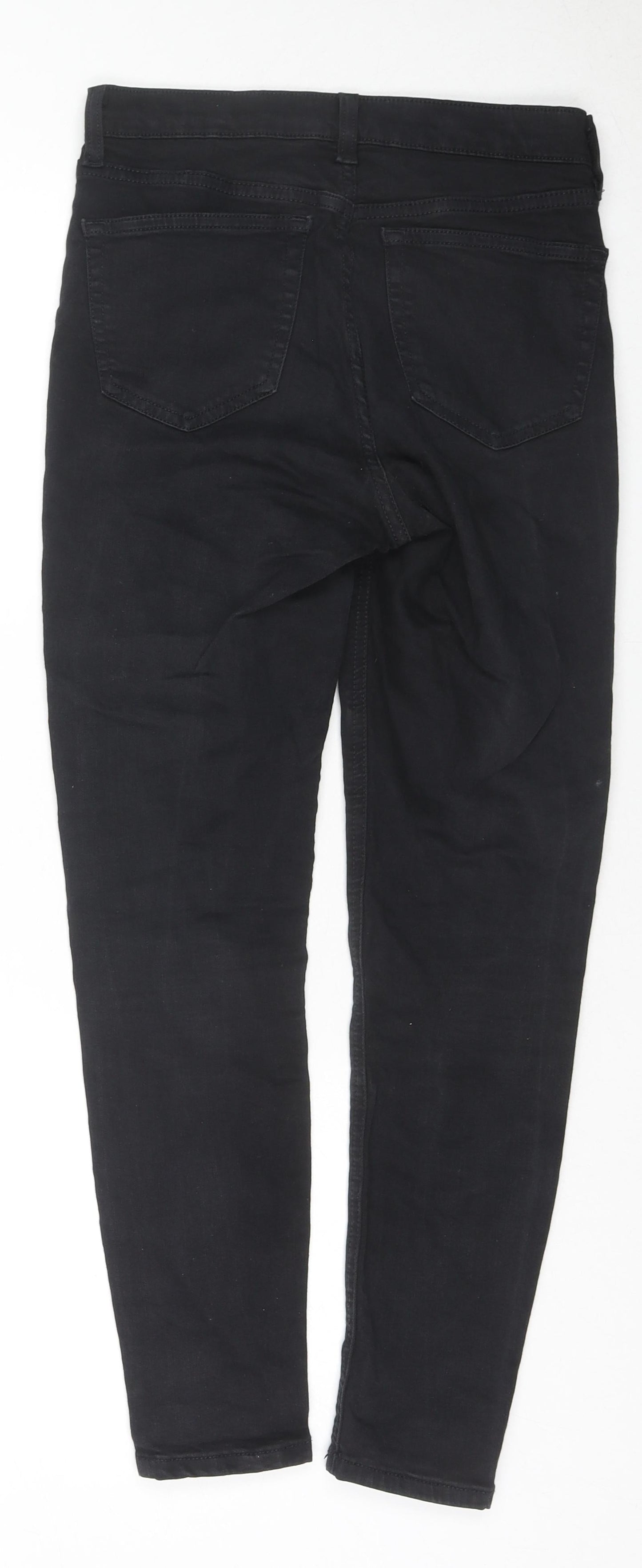 Marks and Spencer Womens Black Cotton Skinny Jeans Size 26 in L30 in Regular Zip