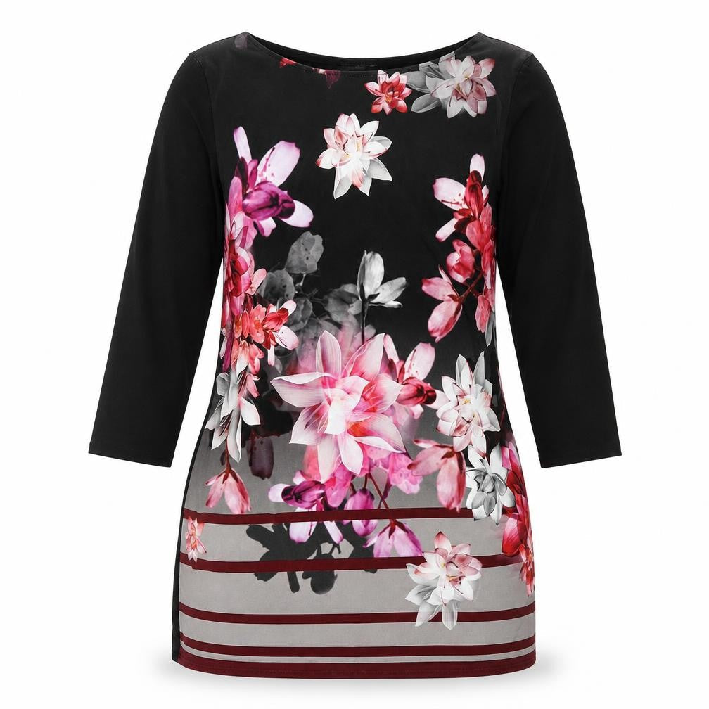 Wallis Womens Black Polyester Mini Size M Round Neck Pullover - Floral Print