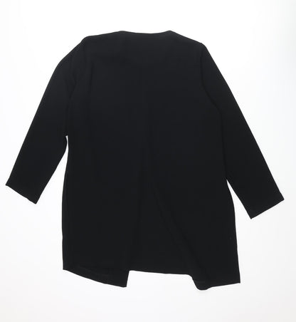 St Michael Womens Black Polyester Tunic Blouse Size 12 Round Neck