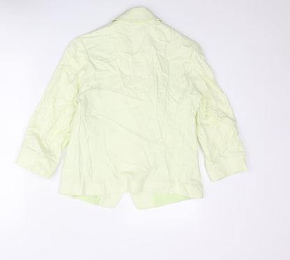 Classics Womens Green Linen Jacket Blazer Size 8