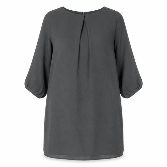 H&M Womens Grey Polyester Shift Size 10 Round Neck Zip