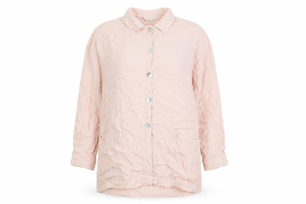 Resource Womens Pink Viscose Tunic Button-Up Size L Collared