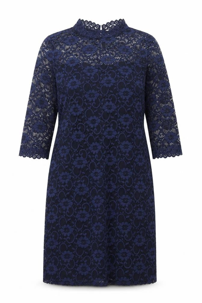 RJR.John Rocha Womens Blue Nylon Shift Size 12 Mock Neck Button