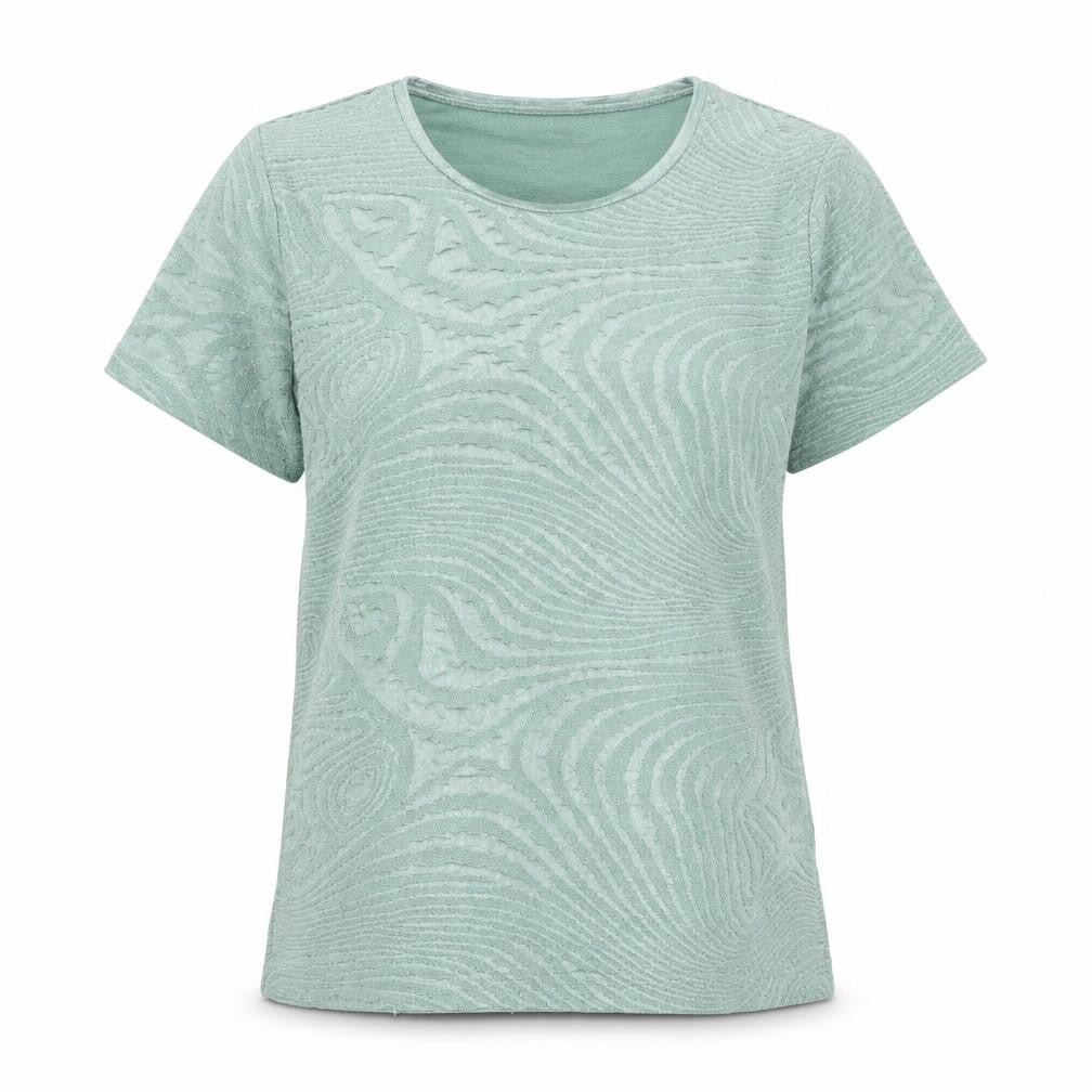 Anna Rose Womens Gold Polyester Basic T-Shirt Size L Round Neck