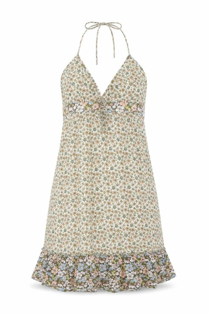H&M Womens Multicoloured Floral Cotton Mini Size 6 Halter Pullover