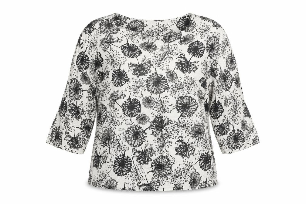 Marks & Spencer Womens Ivory Geometric Viscose Basic Blouse Size 14 V-Neck