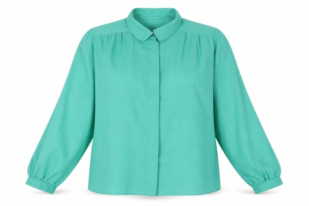 C&A Womens Green Polyester Basic Button-Up Size 16 Collared