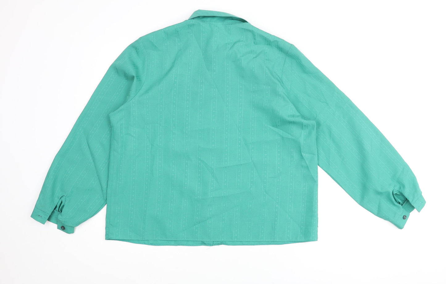 C&A Womens Green Polyester Basic Button-Up Size 16 Collared