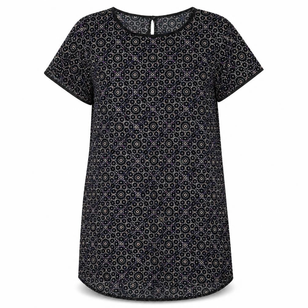 New Look Womens Multicoloured Geometric Polyester Shift Size 16 Round Neck Button