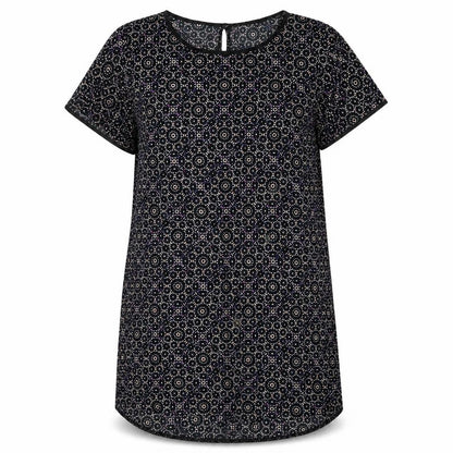 New Look Womens Multicoloured Geometric Polyester Shift Size 16 Round Neck Button