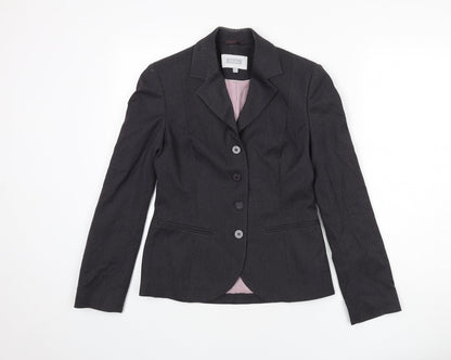 Next Womens Grey Geometric Polyester Jacket Blazer Size 8