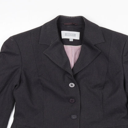 Next Womens Grey Geometric Polyester Jacket Blazer Size 8