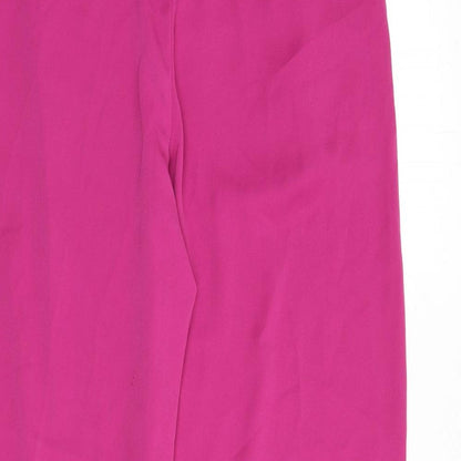 Vero Moda Womens Purple Polyester Trousers Size 8 L28 in Regular Zip