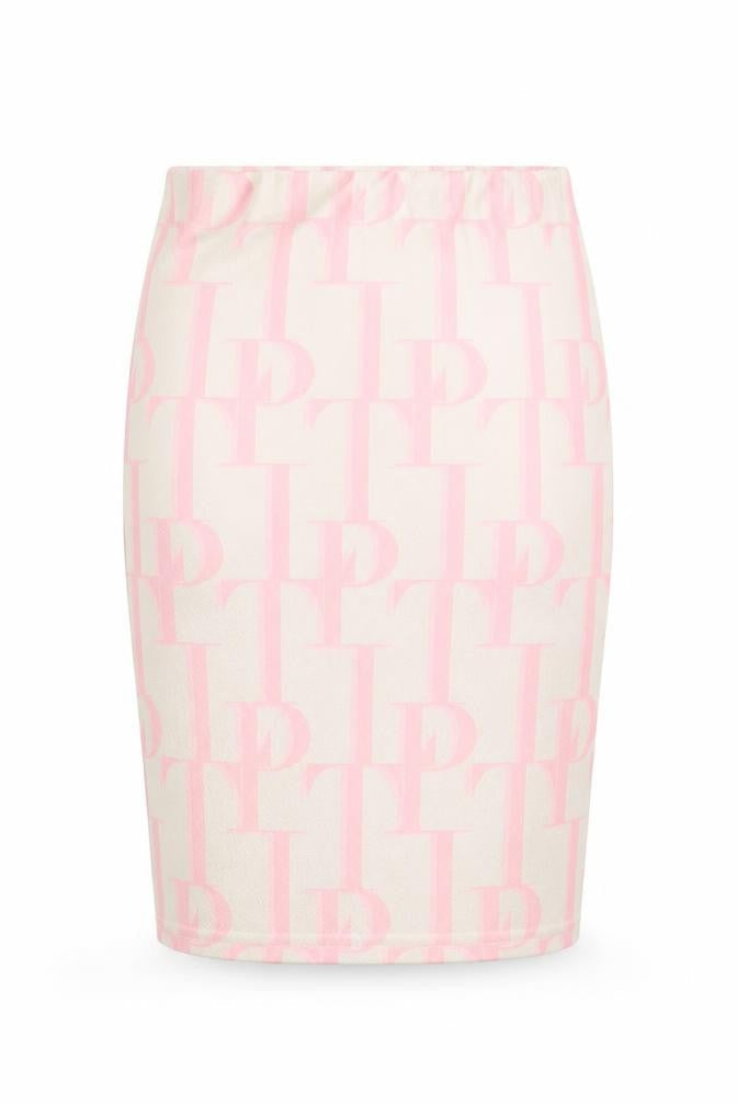 PRETTYLITTLETHING Womens Beige Geometric Polyester Bandage Skirt Size 4 - PLT